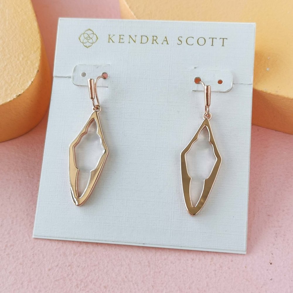 Kendra Scott - Elongated Abbie Rose Gold Open Frame Earrings